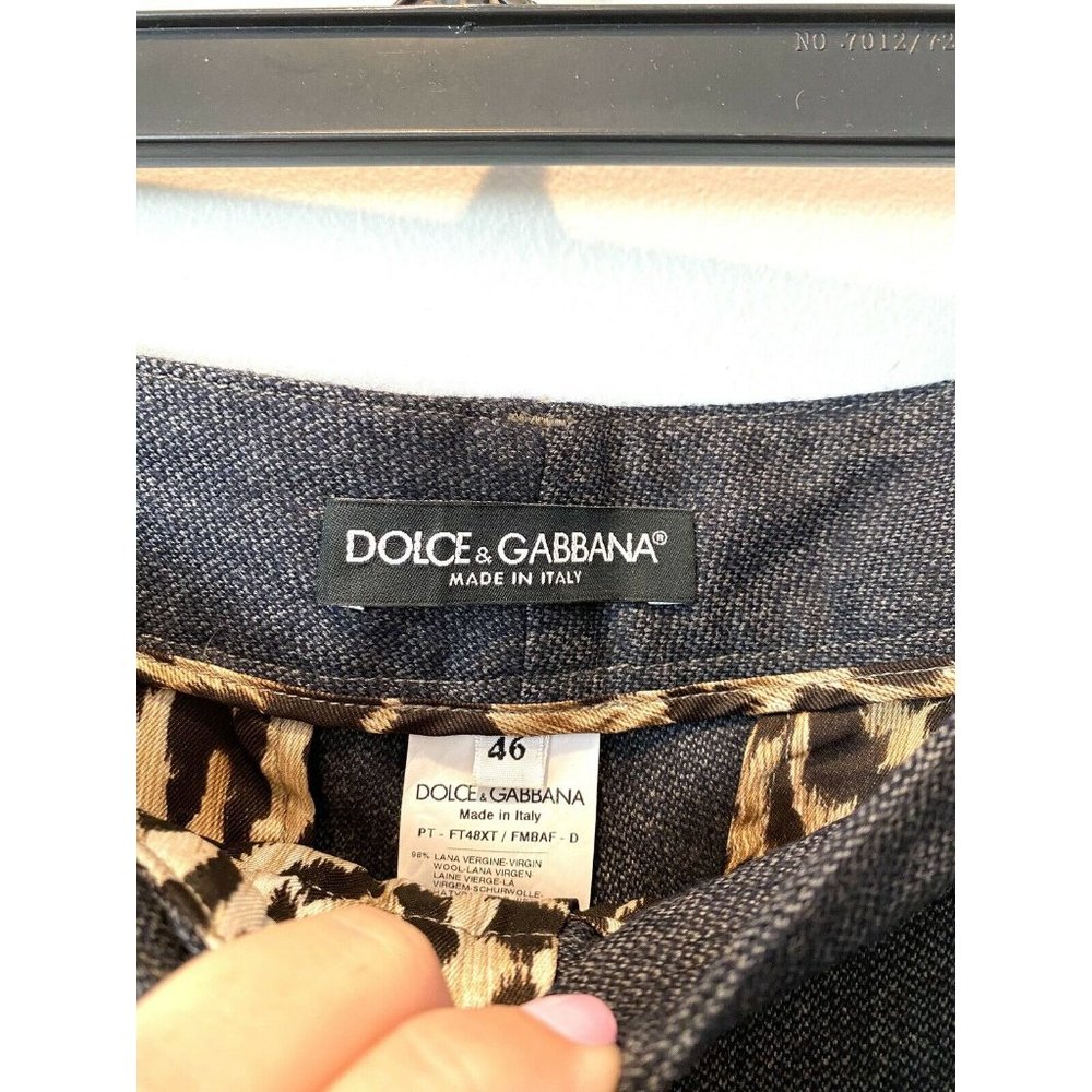 New Dolce & Gabbana Women’s Wool Grey Trouser Pant - Picture 3 of 12